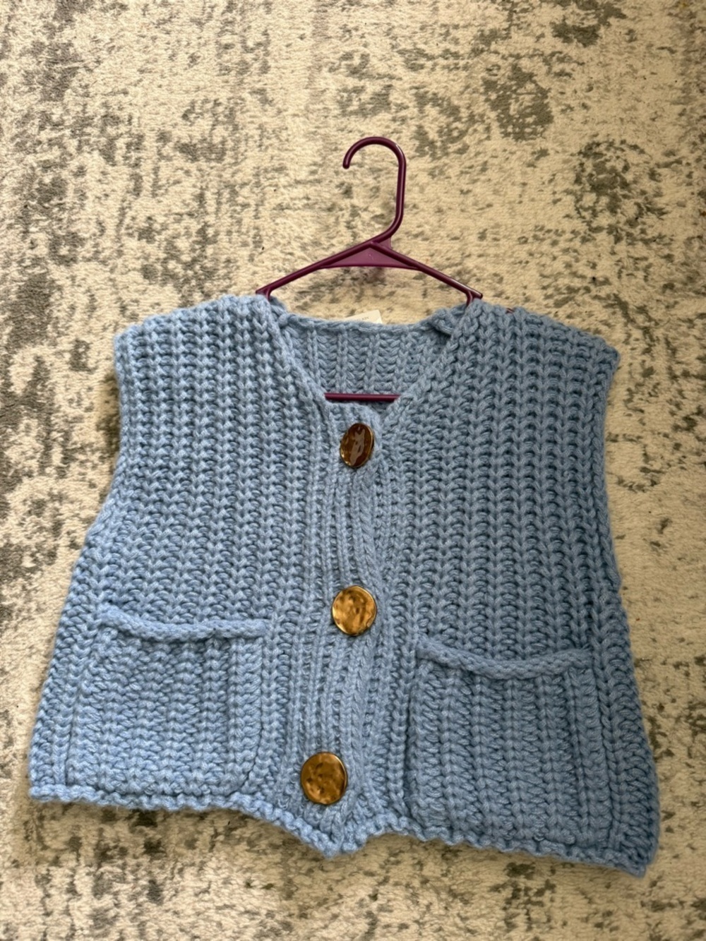 Women’s Blue Knit Sweater Vest Top size small NWT